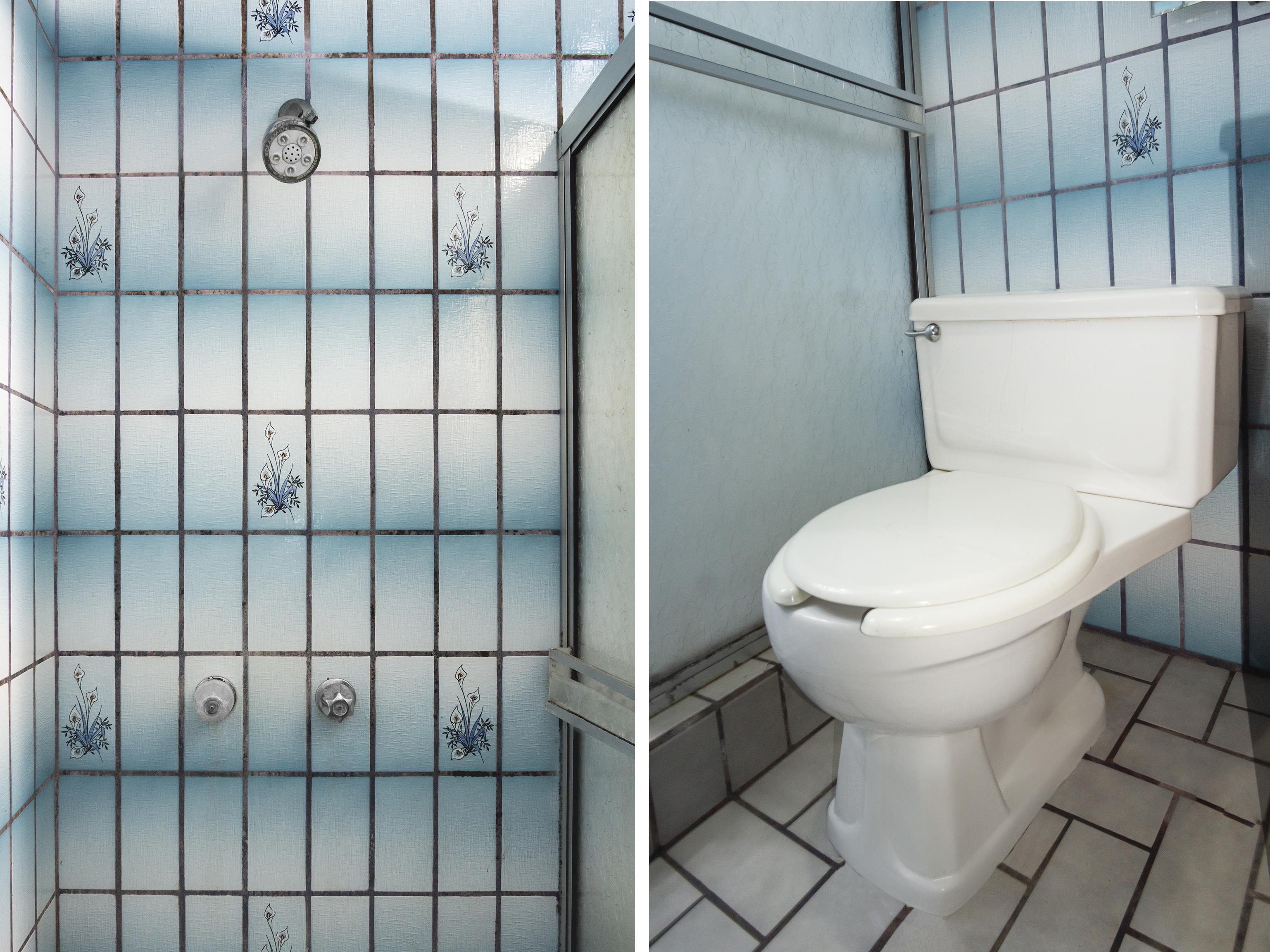 Oyo Hotel Hacienda Don Luis, 로사리토 외부 사진 A shower and toilet in a typical Western bathroom